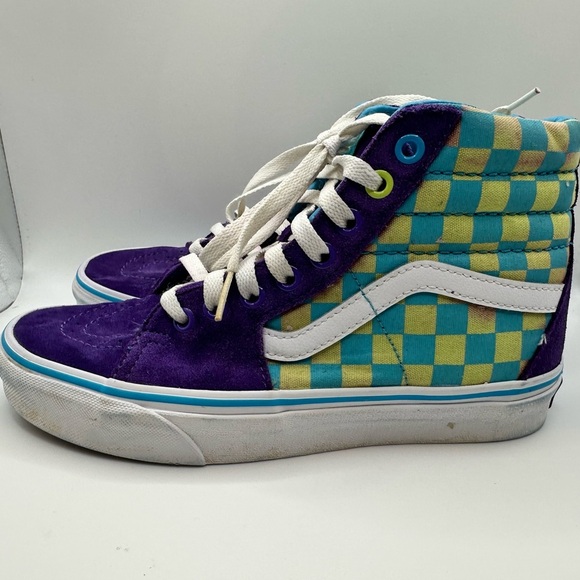 Vans Purple and Blue Checkered Sneakers - Picture 2 of 5